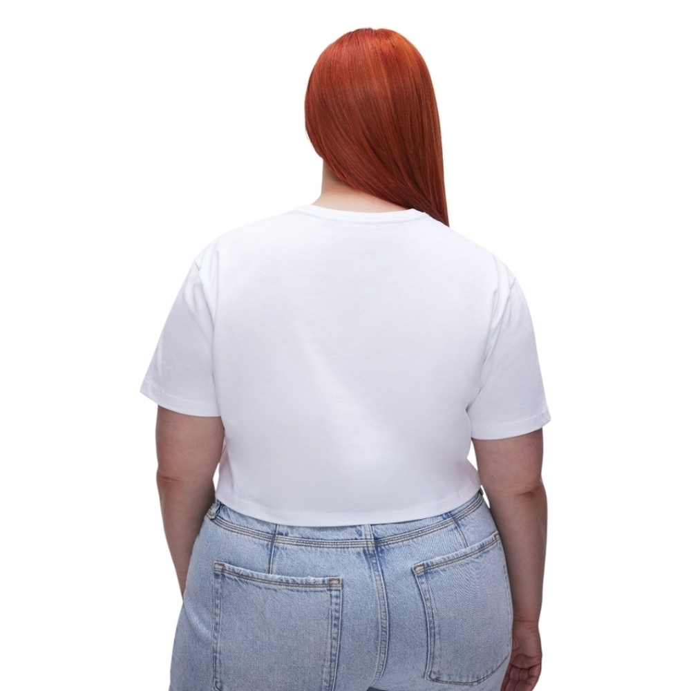 Good American The Cotton Cropped Tee In White•Size 4•NWT! - Picture 7 of 7